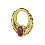 18k gold hinged clicker wtih genuine songea sapphire