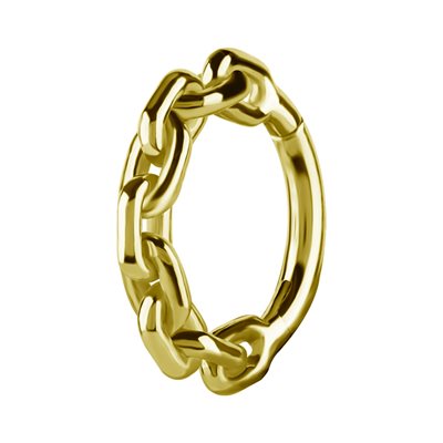 18k gold chain link hinged clicker