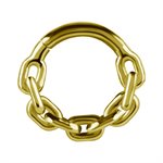 18k gold chain link hinged clicker