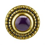 18k gold internal round attachment with dark amethyst