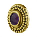 18k gold internal round attachment with dark amethyst