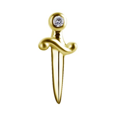 18k gold internal dagger attachment with premium zirconia