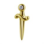 18k gold internal dagger attachment with premium zirconia