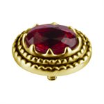 18k gold internal oval attachment w. genuine songea sapphire