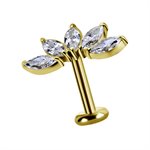 18k gold internal jewelled marquise attachment