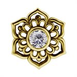 Attache interne en or 18k avec une fleur et zircon premium