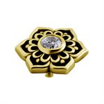 Attache interne en or 18k avec une fleur et zircon premium