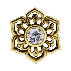 18k gold internal flower attachment with premium zirconia