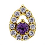 Attache interne en or 18k avec amethyste et zircon premium