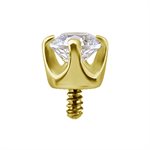 18k gold internal attachment set with premium zirconia