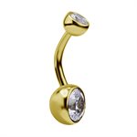 18k gold internal jewelled navel banana