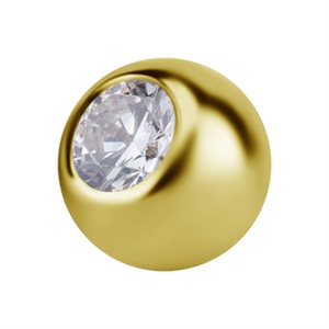 18k gold ball with premium zirconia