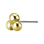 18k gold threadless 3 balls trinity attachment