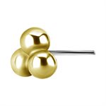 18k gold threadless 3 balls trinity attachment