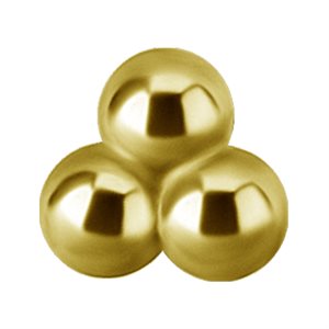 18k gold threadless 3 balls trinity attachment