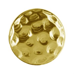 18k gold threadless hammered disc attachment