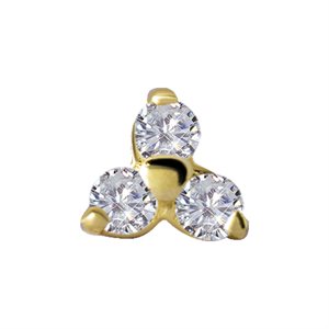 18k gold internal threadless jewelled trinity attachment