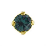 18k gold internal threadless attachment with dark tourmaline