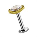 18k gold threadless marquise attachment