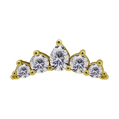 18k gold internal threadless attachment w. premium zirconia