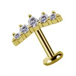 18k gold internal threadless attachment w. premium zirconia