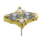 18k gold threadless attachment w. premium zirconia