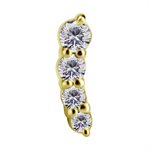 18k gold internal threadless attachment w. premium zirconia