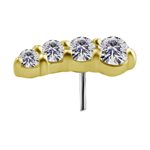 18k gold internal threadless attachment w. premium zirconia