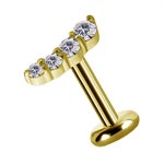 18k gold internal threadless attachment w. premium zirconia