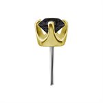 18k gold internal threadless attachment with black spinel