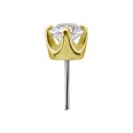 18k gold internal threadless jewelled attachment