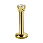 18k gold internal threadless jewelled attachment