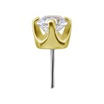 18k gold internal threadless jewelled attachment