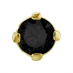 18k gold internal threadless attachment with black spinel