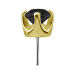 18k gold internal threadless attachment with black spinel