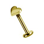 18k gold threadless heart attachment