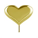 18k gold threadless heart attachment