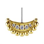 18k gold threadless jewelled attachment for vertical helix