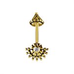 18k gold threadless barbell for vertical helix