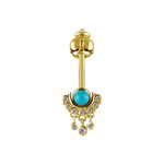 18k gold threadless jewelled crown barbell f. vertical helix