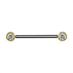 Titanium internal threadless barbell with 18k gold ball