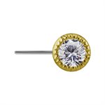 Titanium internal threadless barbell with 18k gold ball