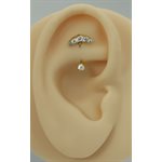 Gold plated threadless rook banana with 18k gold attachment