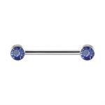 Titanium internal nipple barbell set with premium zirconia