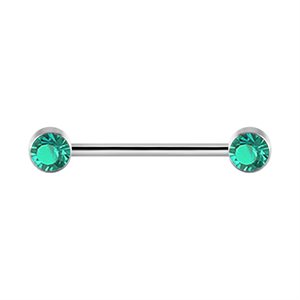 Barbell de sein interne en titanium avec zircon