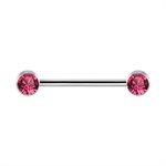 Barbell de sein interne en titanium avec zircon