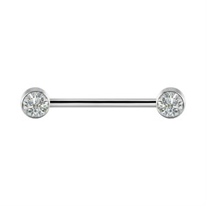 Titanium internal nipple barbell set with premium zirconia