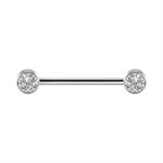 Titanium internal nipple barbell set with premium zirconia