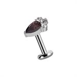 CoCr internal threadless jewelled pear shape attachment