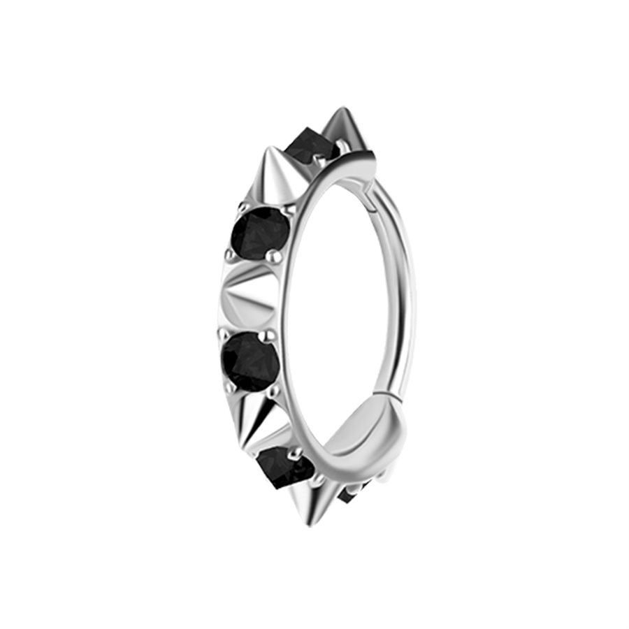 CoCr jewelled clicker ring with spike